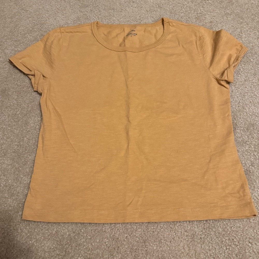 J Crew Organic Slub 100% Cotton Mustard Yellow T-shirt